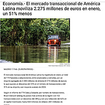 El mercado transaccional de Amrica Latina moviliza 2.275 millones de euros en enero, un 51%